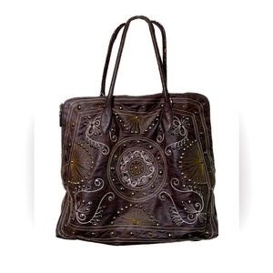 Faux leather studded overnight bag (could be used as an oversized handbag)